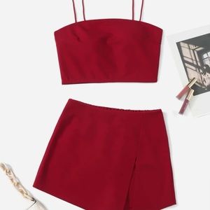 Red skort set